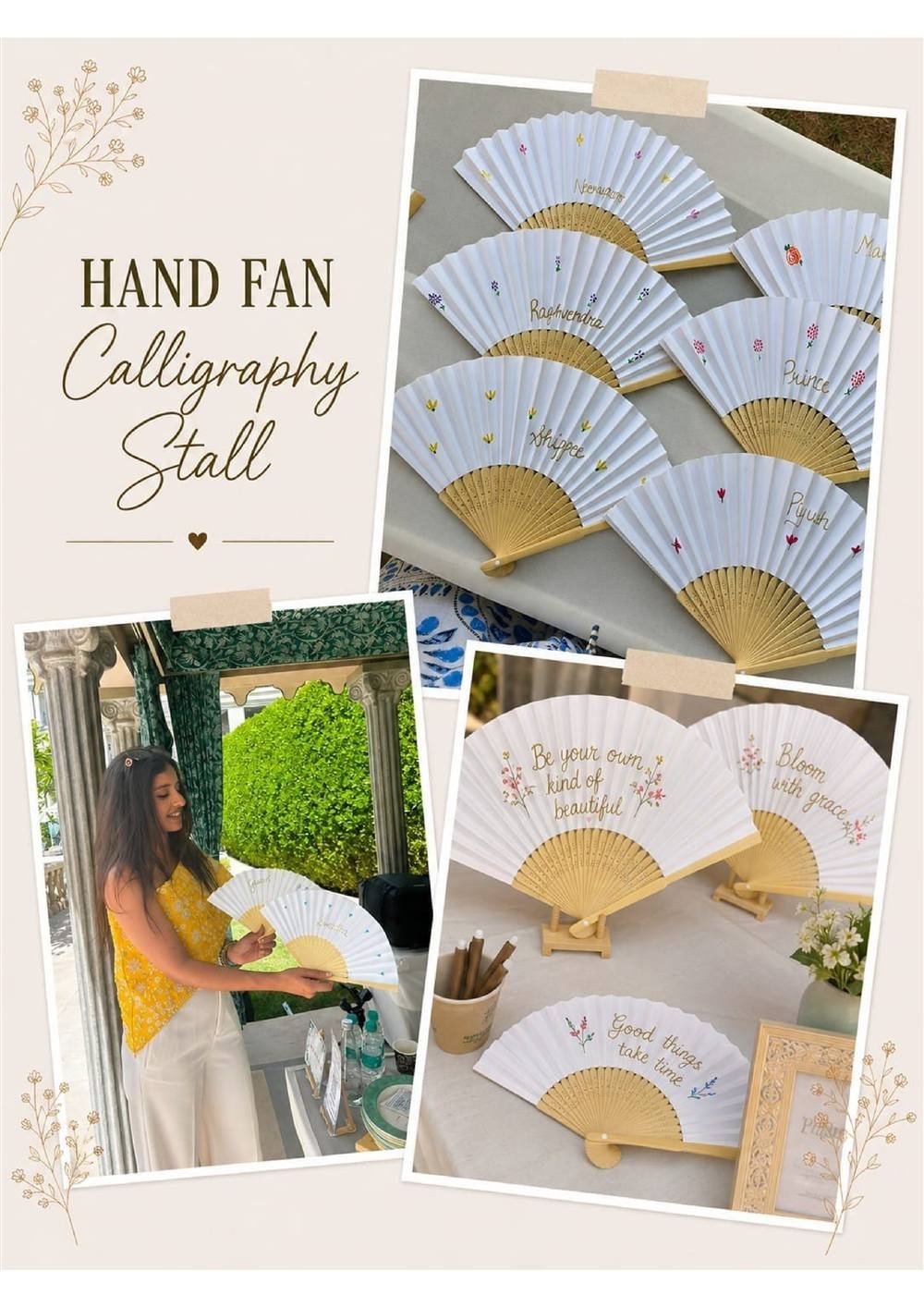 Calligraphy Handfan Carnival Stall Udaipur Jaipur Wedding | Rajasthani Mela Carnival Stalls