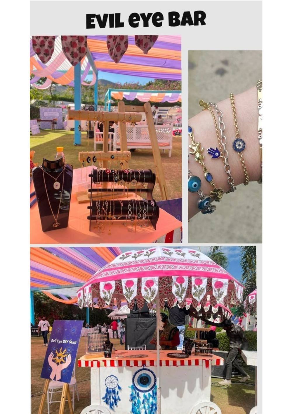 Evil Eye DIY Jewelry Bar Carnival Stall Udaipur Jaipur Wedding | Rajasthani Mela Carnival Stalls