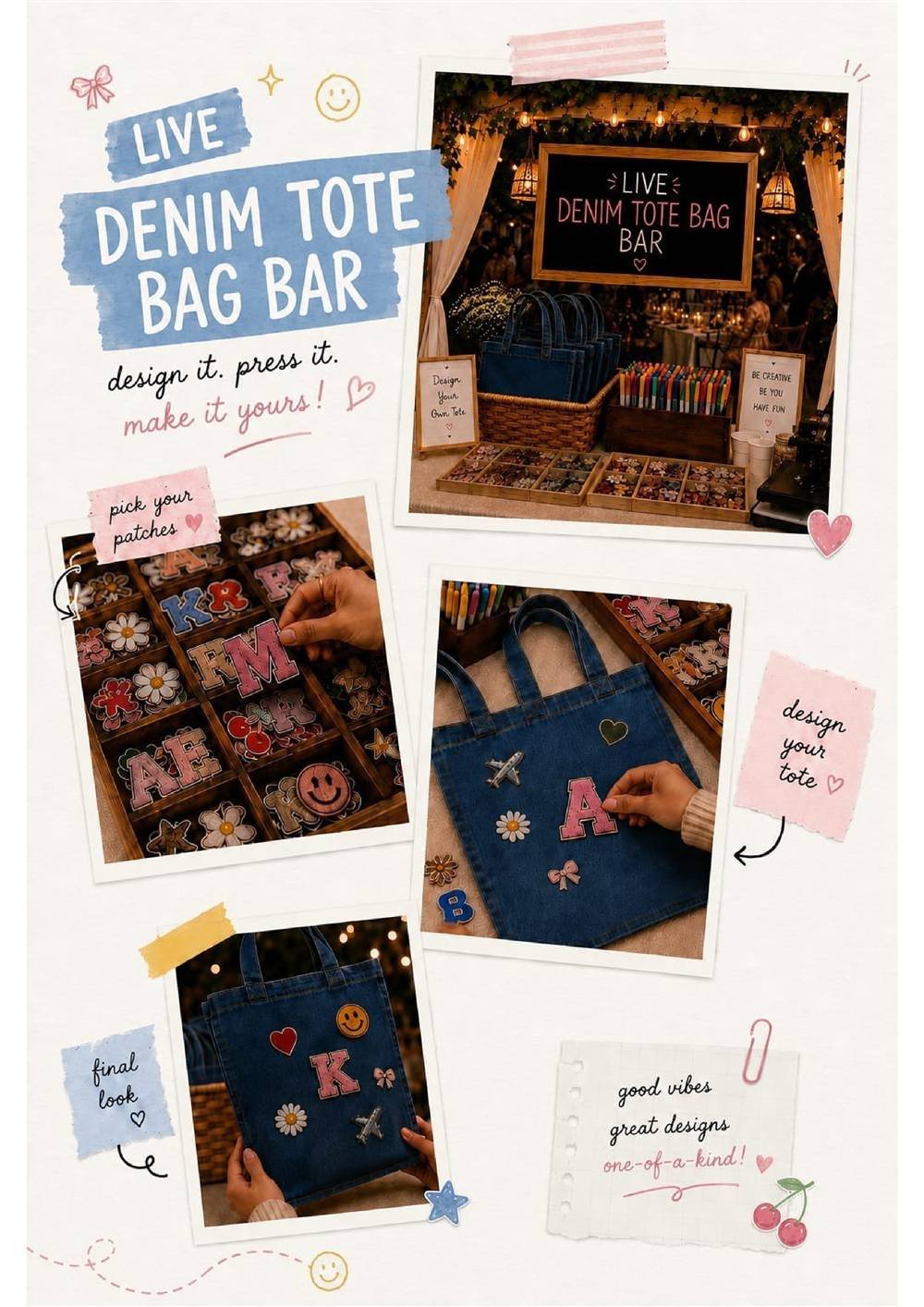 Live Denim Tote Bag Bar Carnival Stall Udaipur Jaipur Wedding | Rajasthani Mela Carnival Stalls